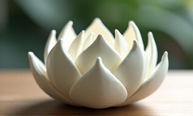 蓮の花の形をした粘土の彫刻