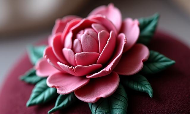 豪華な牡丹の花のブローチ