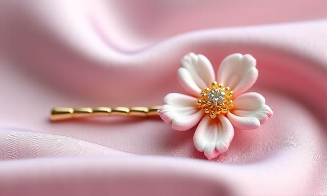 繊細な桜の花をモチーフにした髪飾り